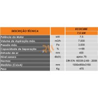 ECOCUBE 7,5 KW + 4 BRAÇOS ASPIRAÇÃO COM 6MTS