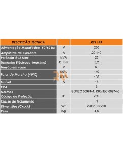 EQUIPAMENTO INVERTER MMA PW 140A EQUIPAMENTO INVERTER MMA PW 140A