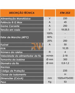 CONJ EQP MIG INVERTER XTM252I