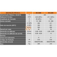 EQUIPAMENTO RETIFICADOR MMA/SER RD 650E
