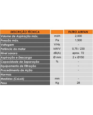 AIRFAN + ACESSORIOS 6 MTS